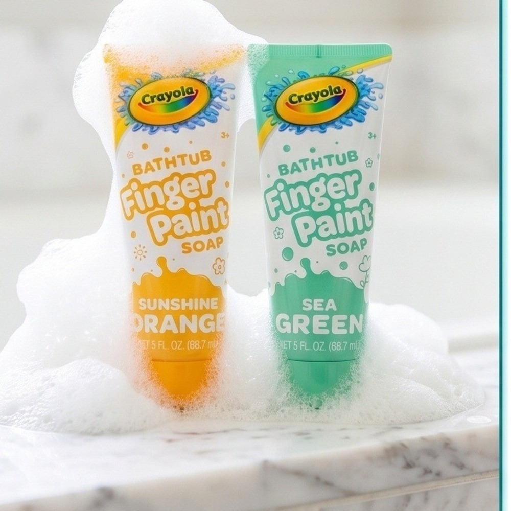 Crayola Bathtub Finger Paint Soap Sunshine Orange Sea‎ Green 3oz 2pk Kids Bath
